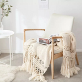 Boho Hand Knitted- Throw Blanket